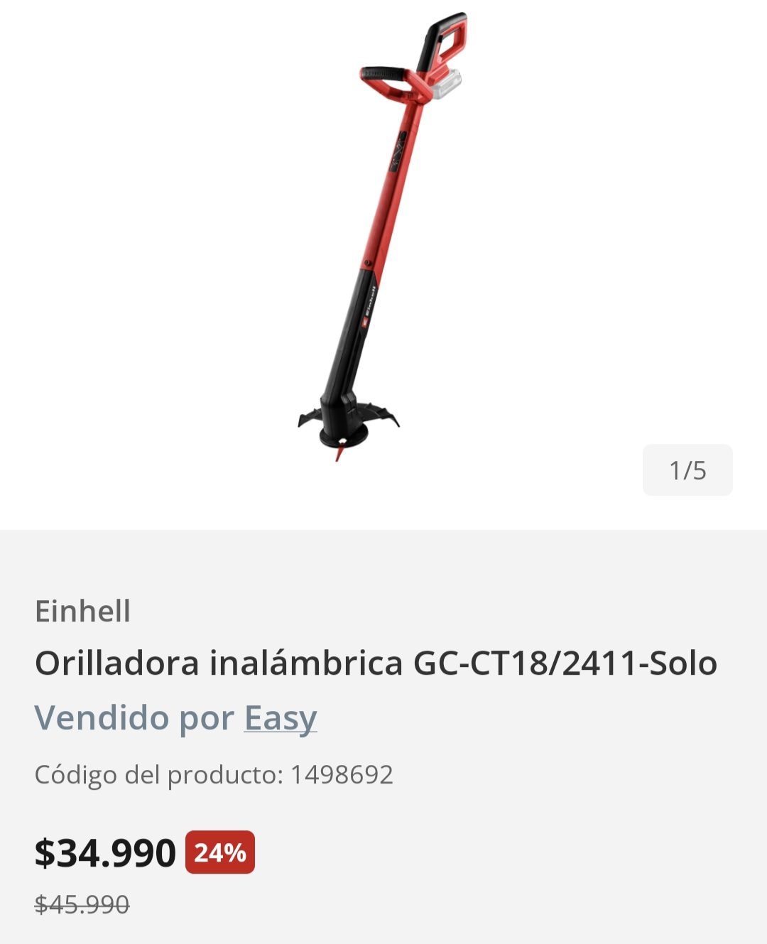 (LIQUIDACIÓN) ORILLADORA INALÁMBRICA EINHELL
